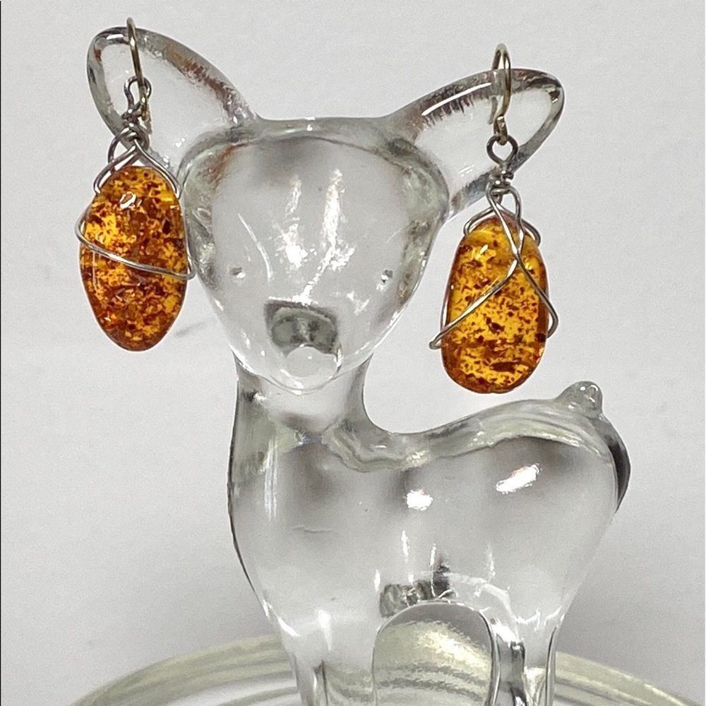 🎉HP🎉 Baltic Amber Drop-Style Earrings, Hook-Style Ear Wires, Like New
